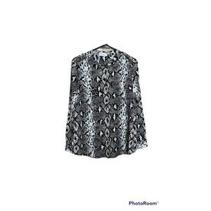 Women’s Calvin Klein snake skin print button down blouse career wear workwear